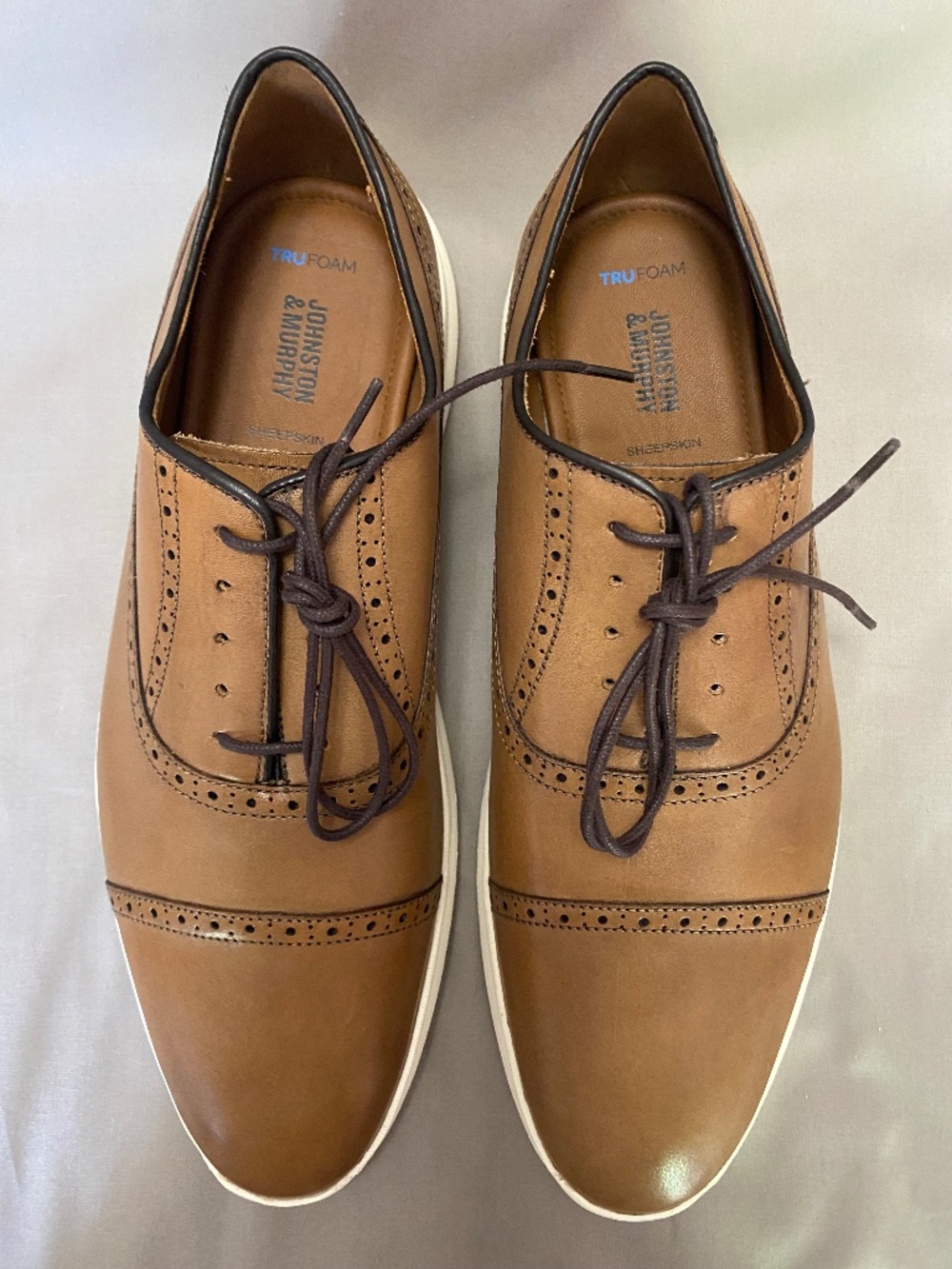 Johnston & Murphy Brown Leather Oxfords classic men's shoes Size 11.5 - NEW